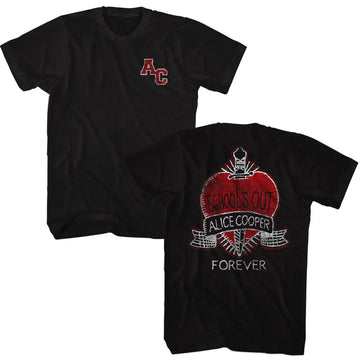 Alice Cooper-Alice Cooper Schools Out Varsity-Black Adult S/S T-Shirt ***F&B***-S - Black
