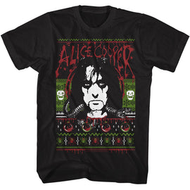 Alice Cooper-Alice Christmas-Black Adult S/S T-Shirt S - Black