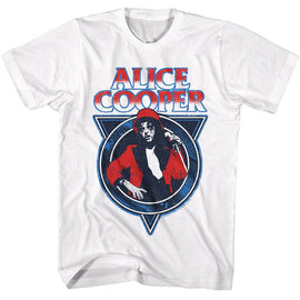 Alice Cooper-Alice Cooper Ac USA-White Adult S/S T-Shirt - White