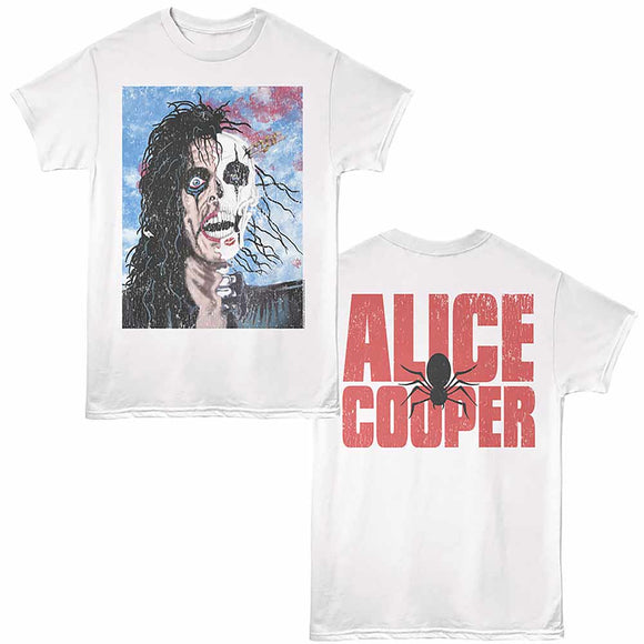 Alice Cooper Halfskull Trash White Adult T-Shirt