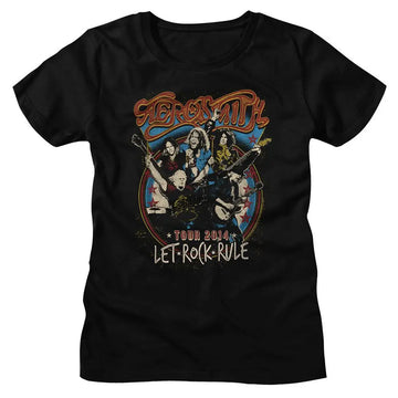 Aerosmith-Aerosmith Let Rock Rule-Black Ladies S/S T-Shirt - Black