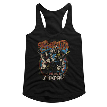 Aerosmith-Aerosmith Let Rock Rule-Black Ladies Slimfit Racerback-S - Black
