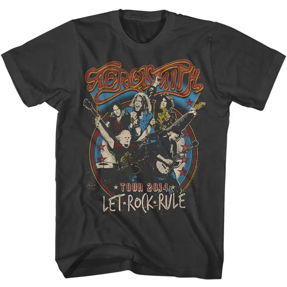 Aerosmith-Let Rock Rule-Smoke Adult S/S T-Shirt - Smoke