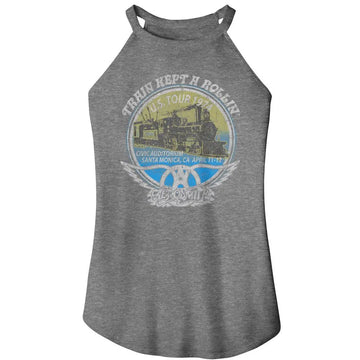 Aerosmith-Aerosmith Rollin-Gray Frost Ladies Sleeveless Rocker Tank-S - Gray Frost