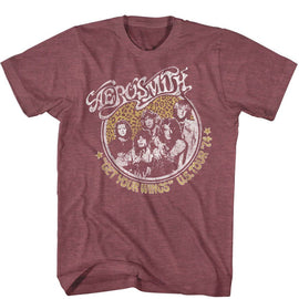 Aerosmith-Getyourwings-Vintage Maroon Heather Adult S/S T-Shirt - Vintage Maroon Heather