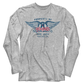 Aerosmith-Est1970-Gray Heather Adult L/S T-Shirt - Gray Heather