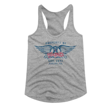 Aerosmith-Aerosmith Est 1973-Gray Heather Ladies Slimfit Racerback-S - Gray Heather