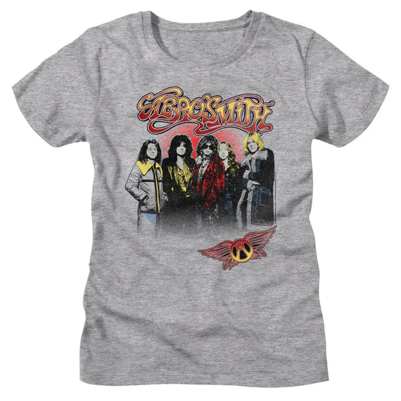Aerosmith-Aerosmith Nice Jackets-Athletic Heather Ladies S/S T-Shirt - Athletic Heather