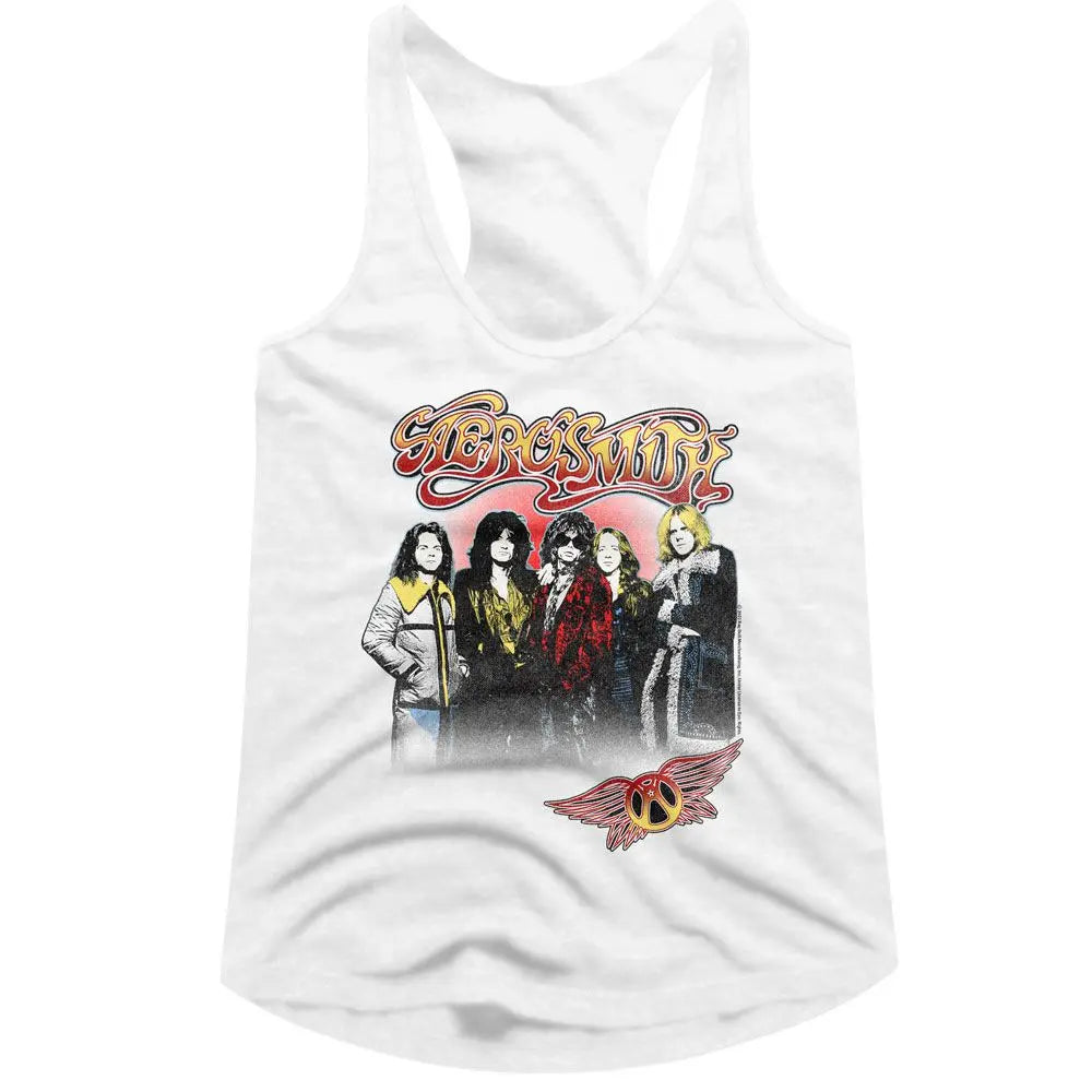 Aerosmith-Aerosmith Nice Jackets-White Ladies Slimfit Racerback-S - White