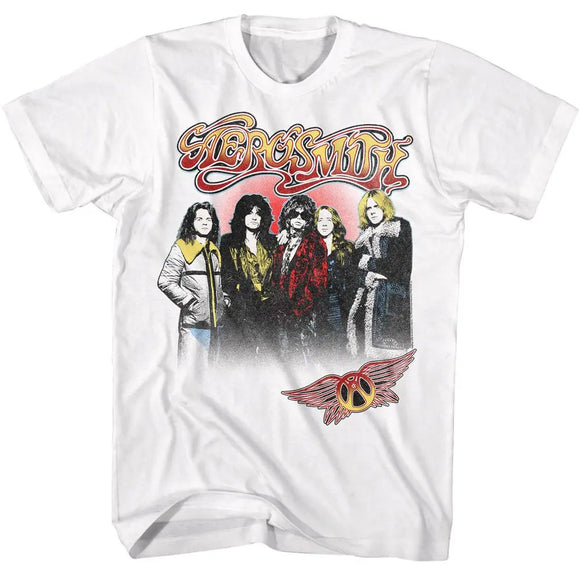 Aerosmith-Nice Jackets-White Adult S/S T-Shirt - White