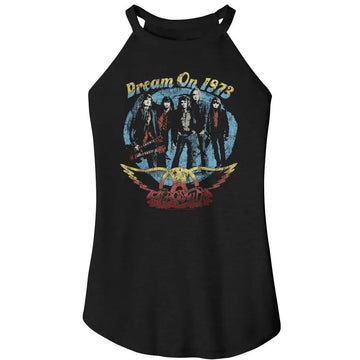 Aerosmith-Aerosmith Dream On-Black Ladies Sleeveless Rocker Tank-S - Black