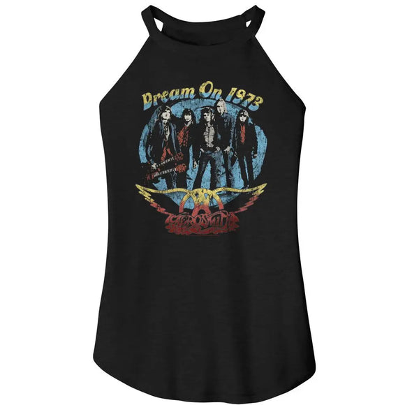 Aerosmith-Aerosmith Dream On-Black Ladies Sleeveless Rocker Tank-S - Black
