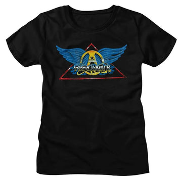 Aerosmith-Aerosmith Logo-Black Ladies S/S T-Shirt - Black