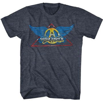 Aerosmith-Aerosmith-Navy Heather Adult S/S T-Shirt - Navy Heather