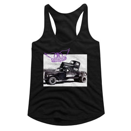 Aerosmith-Aerosmith Pump-Black Ladies Slimfit Racerback-S - Black