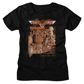 Aerosmith-Aerosmith Toys Album Cover-Black Ladies S/S T-Shirt - Black