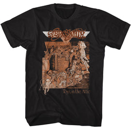 Aerosmith-Toys Album Cover-Black Adult S/S T-Shirt - Black