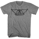 Aerosmith-Black Logo-Graphite Heather Adult S/S T-Shirt - Graphite Heather