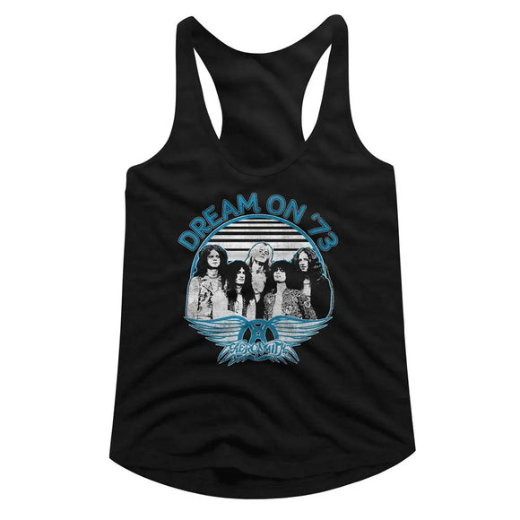 Aerosmith-Aerosmith Dream On Blue White-Black Ladies Slimfit Racerback-S - Black