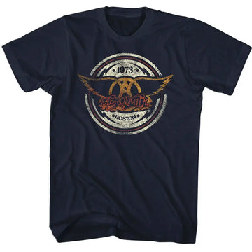Aerosmith-Aerocircle-Navy Adult S/S T-Shirt - Navy