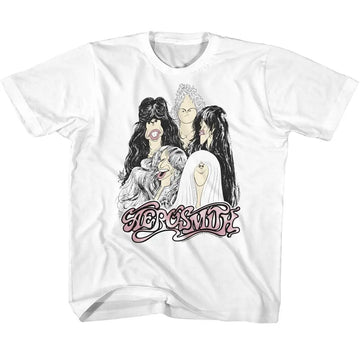 Aerosmith-Cartoons-White Toddler S/S T-Shirt-2T - White