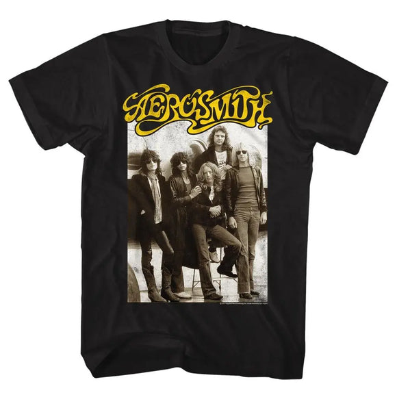 Aerosmith-Aeroplane-Black Adult S/S T-Shirt - Black