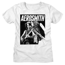 Aerosmith-Aerosmith Bw-White Ladies S/S T-Shirt - White