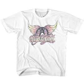Aerosmith-Faded Pinks-White Toddler S/S T-Shirt-4T - White