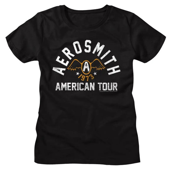 Aerosmith-Aerosmith Seventy Three-Black Ladies S/S T-Shirt - Black