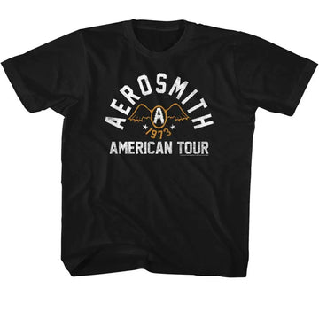 Aerosmith-Seventythree-Black Youth S/S T-Shirt-Xs (5-6) - Black