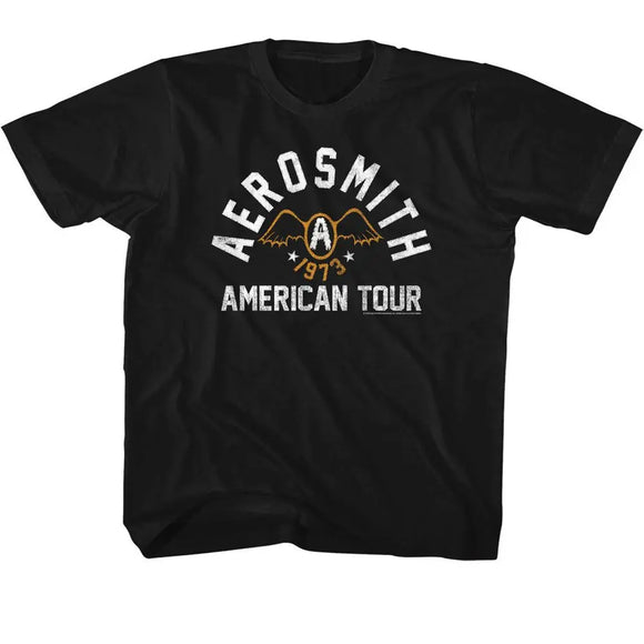 Aerosmith-Seventythree-Black Youth S/S T-Shirt-Xs (5-6) - Black