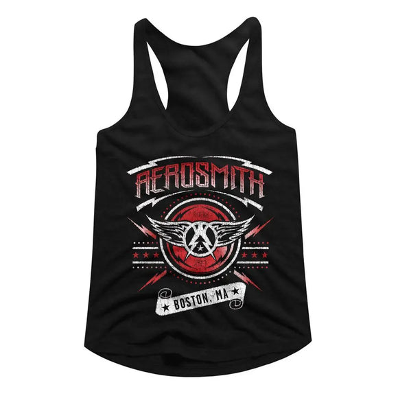 Aerosmith-Boston 2015-Black Ladies Racerback-S - Black