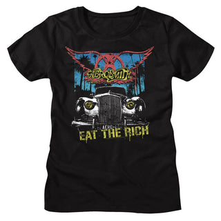 Aerosmith Aerosmith Eat The Rich Car Ladies T-Shirts