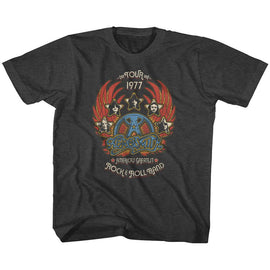 Greatest Rock 77-Black Heather Youth S/S T-Shirt-Xs - Black Heather