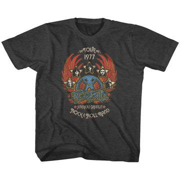 Greatest Rock 77-Black Heather Youth S/S T-Shirt - Black Heather