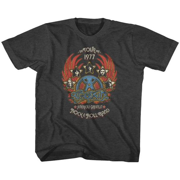 Greatest Rock 77-Black Heather Youth S/S T-Shirt - Black Heather