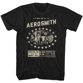 Aerosmith-Boston Music Hall-Black Adult S/S T-Shirt - Black