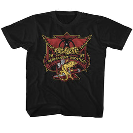 Aerosmith-Perm Vacay Lizard-Black Youth S/S T-Shirt (7-8) - Black
