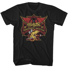 Aerosmith-Perm Vacay Lizard-Black Adult S/S T-Shirt - Black