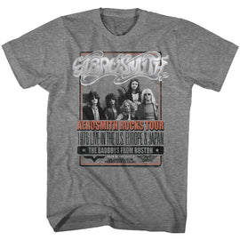 Aerosmith-Badboys From Boston-Graphite Heather Adult S/S T-Shirt - Graphite Heather