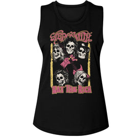 Aerosmith-Aerosmith Skulls Recolor-Black Ladies Muscle Tank-S - Black