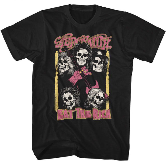 Aerosmith-Aerosmith Skulls Recolor-Black Adult S/S T-Shirt - Black