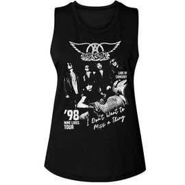 Aerosmith-Aerosmith Miss A Thing-Black Ladies Muscle Tank-S - Black