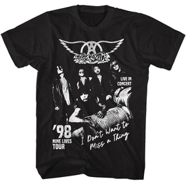 Aerosmith-Aerosmith Miss A Thing-Black Adult S/S T-Shirt - Black