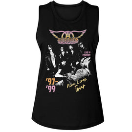 Aerosmith-Aerosmith Nine Lives Tour-Black Ladies Muscle Tank-S - Black