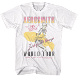 Aerosmith-Aerosmith Just Push Play-White Adult S/S T-Shirt - White