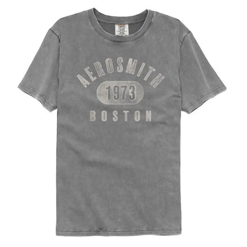Aerosmith-Aerosmith 1973 Boston-Gray Adult S/S Comfort Color T-Shirt - Gray