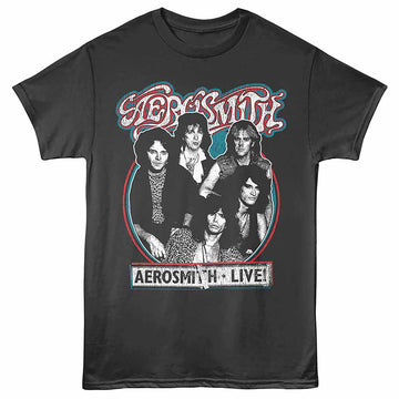 Aerosmith Weathered Circle Smoke Adult T-Shirt