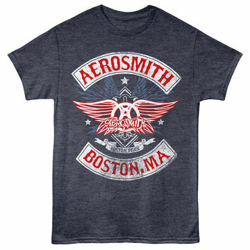 Aerosmith Boston Navy Heather Adult T-Shirt