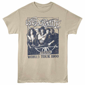 Aerosmith Tour 1990 Sand Adult T-Shirt